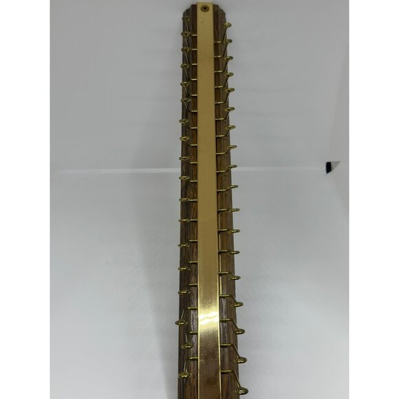 Vintage Mid-Century Walnut & Brass Tie Rack Hanger – 18.5" Organizer - Picture 4 of 7